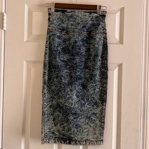 Denim Acid Wash Skirt